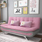 74.80" W √ó 35.43" D √ó 35.43" H Biscuit Back Linen Armless Sofa with Foldable Gray-Pink Clearhalo 'furn' 'furn_sofas' 'Furniture' 'furniture_sofas' 'kitchen' 'kitchen_sofas' 'Living Room Furniture' 'Sofa' 'sofas' 4740973