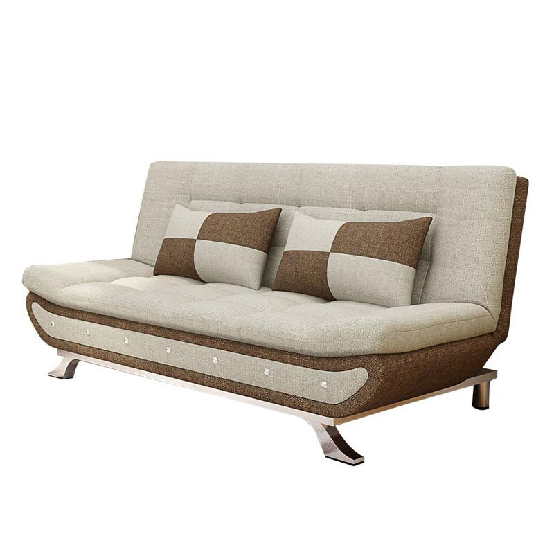 74.80" W √ó 35.43" D √ó 35.43" H Biscuit Back Linen Armless Sofa with Foldable Clearhalo 'furn' 'furn_sofas' 'Furniture' 'furniture_sofas' 'kitchen' 'kitchen_sofas' 'Living Room Furniture' 'Sofa' 'sofas' 4740979