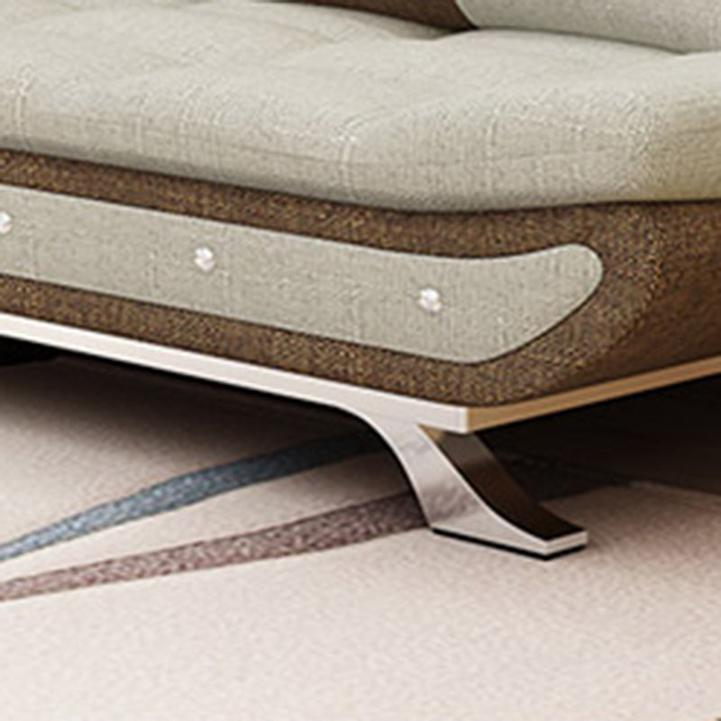 74.80" W √ó 35.43" D √ó 35.43" H Biscuit Back Linen Armless Sofa with Foldable Clearhalo 'furn' 'furn_sofas' 'Furniture' 'furniture_sofas' 'kitchen' 'kitchen_sofas' 'Living Room Furniture' 'Sofa' 'sofas' 4740982