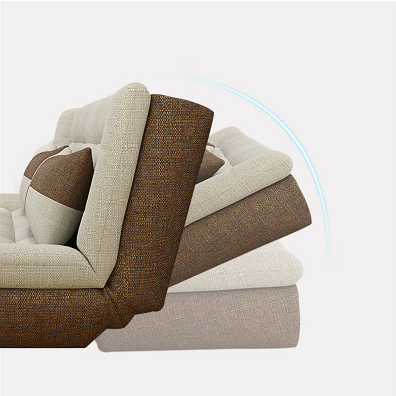 74.80" W √ó 35.43" D √ó 35.43" H Biscuit Back Linen Armless Sofa with Foldable Clearhalo 'furn' 'furn_sofas' 'Furniture' 'furniture_sofas' 'kitchen' 'kitchen_sofas' 'Living Room Furniture' 'Sofa' 'sofas' 4740986