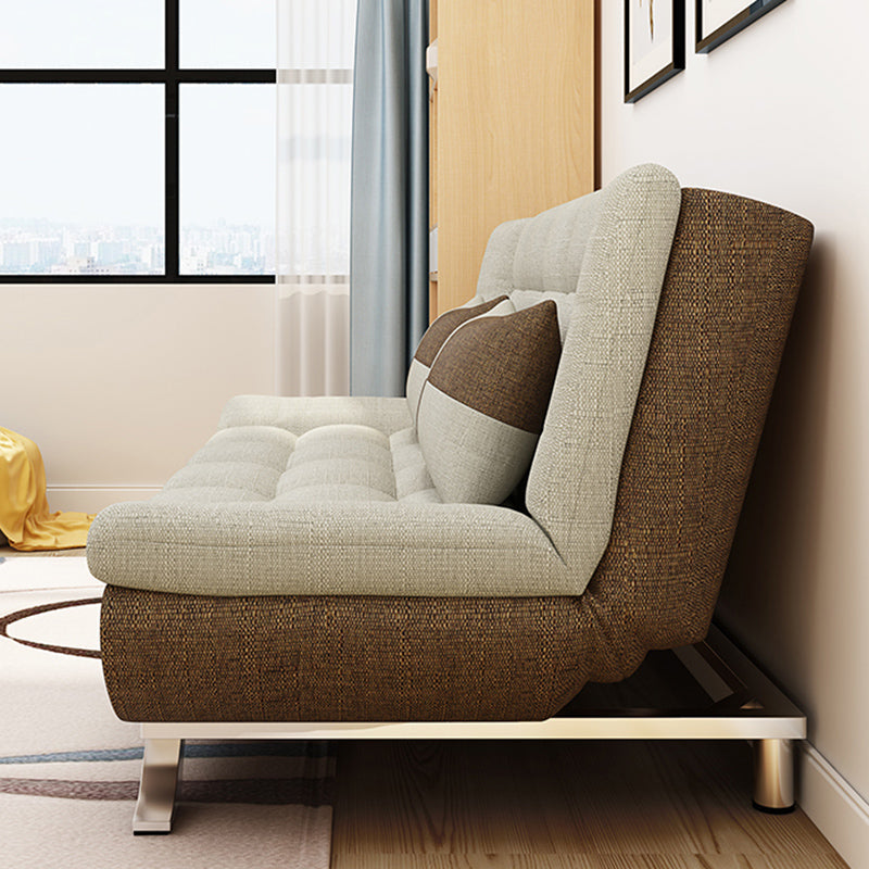 74.80" W √ó 35.43" D √ó 35.43" H Biscuit Back Linen Armless Sofa with Foldable Clearhalo 'furn' 'furn_sofas' 'Furniture' 'furniture_sofas' 'kitchen' 'kitchen_sofas' 'Living Room Furniture' 'Sofa' 'sofas' 4740990