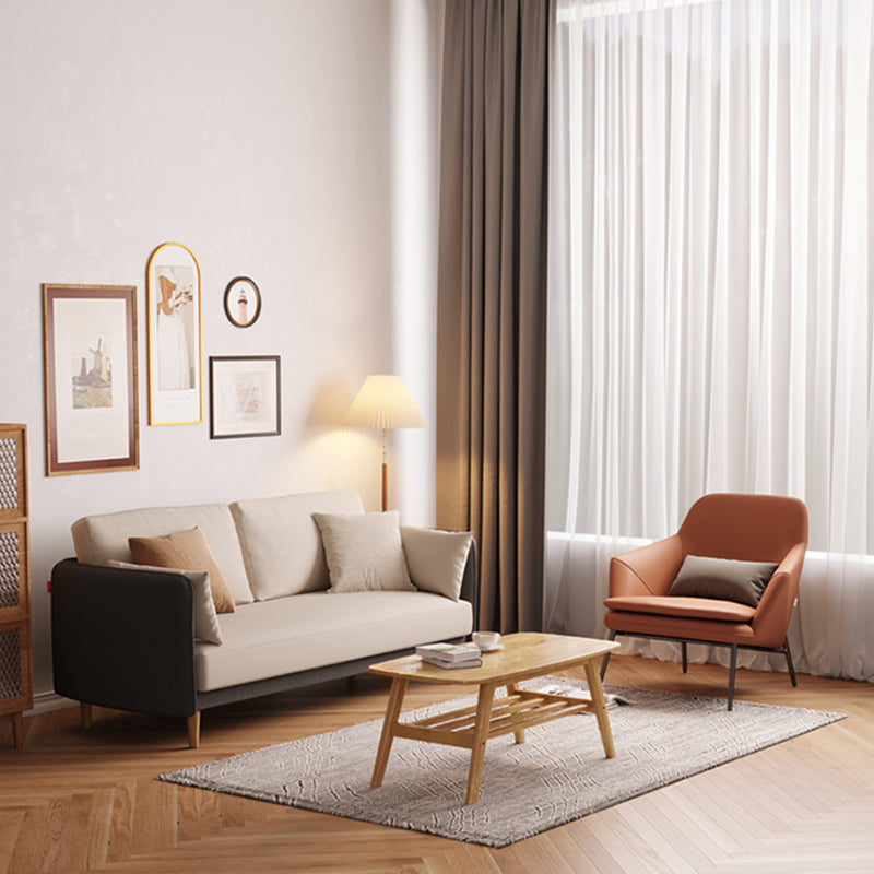 Contemporary Pillow Top Arm slipcovered Sofa 31.5"High Velvet Loose Back Sofa Clearhalo 'furn' 'furn_sofas' 'Furniture' 'furniture_sofas' 'kitchen' 'kitchen_sofas' 'Living Room Furniture' 'Sofa' 'sofas' 4740999