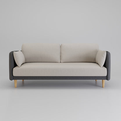 Contemporary Pillow Top Arm slipcovered Sofa 31.5"High Velvet Loose Back Sofa Gray-White Clearhalo 'furn' 'furn_sofas' 'Furniture' 'furniture_sofas' 'kitchen' 'kitchen_sofas' 'Living Room Furniture' 'Sofa' 'sofas' 4741003