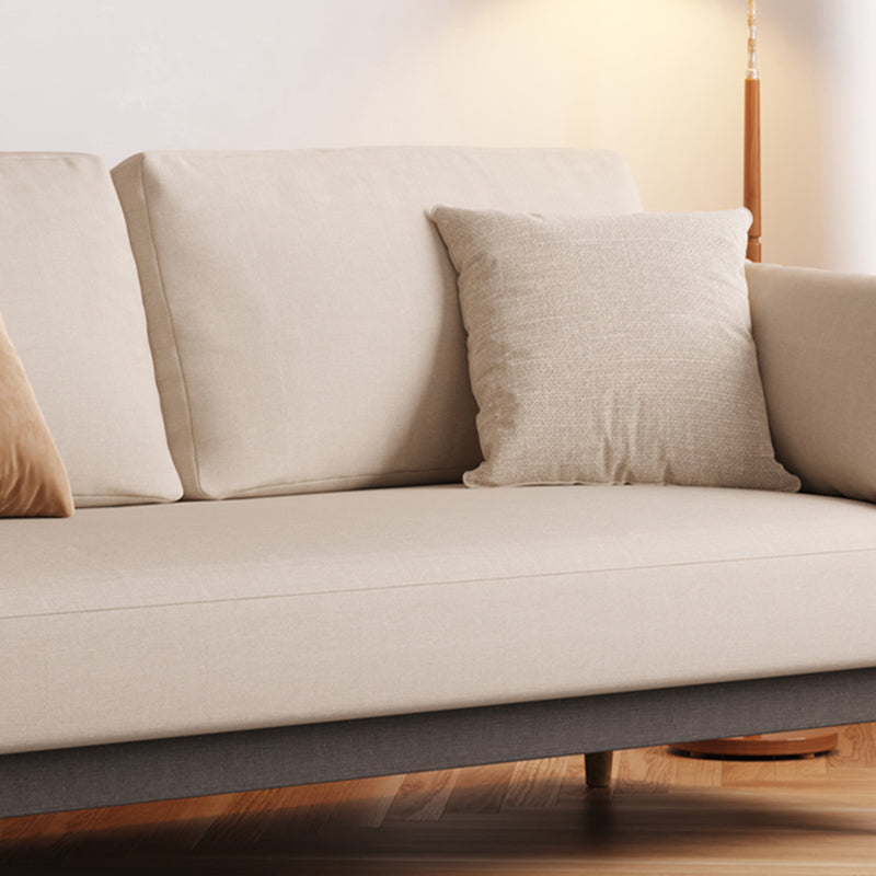 Contemporary Pillow Top Arm slipcovered Sofa 31.5"High Velvet Loose Back Sofa Clearhalo 'furn' 'furn_sofas' 'Furniture' 'furniture_sofas' 'kitchen' 'kitchen_sofas' 'Living Room Furniture' 'Sofa' 'sofas' 4741007