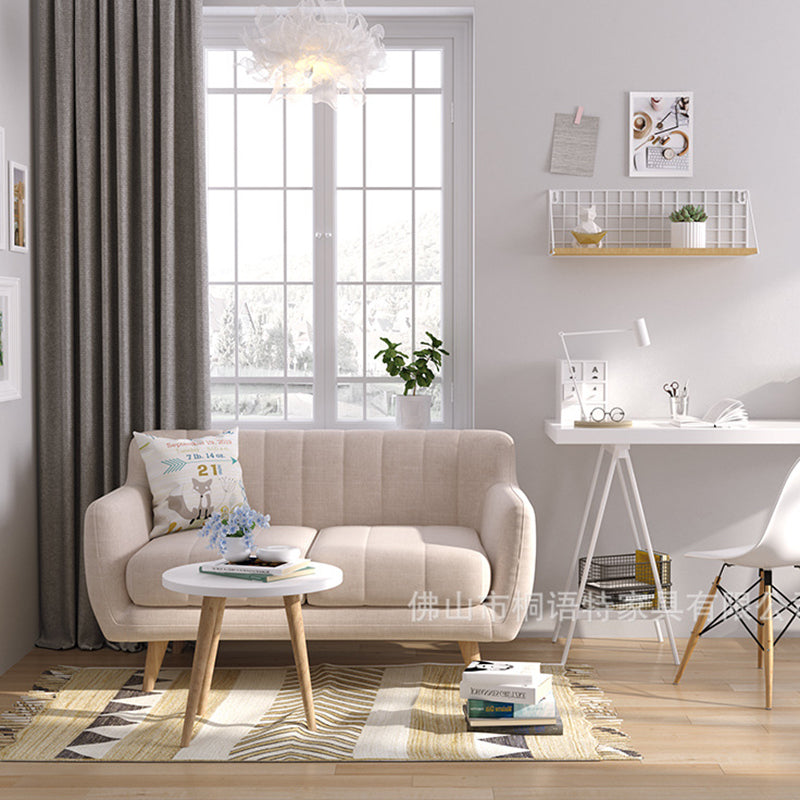 Polish Finish Biscuit Back Sofa Square Arm Sofa for Living Room and Home Clearhalo 'furn' 'furn_sofas' 'Furniture' 'furniture_sofas' 'kitchen' 'kitchen_sofas' 'Living Room Furniture' 'Sofa' 'sofas' 4741032