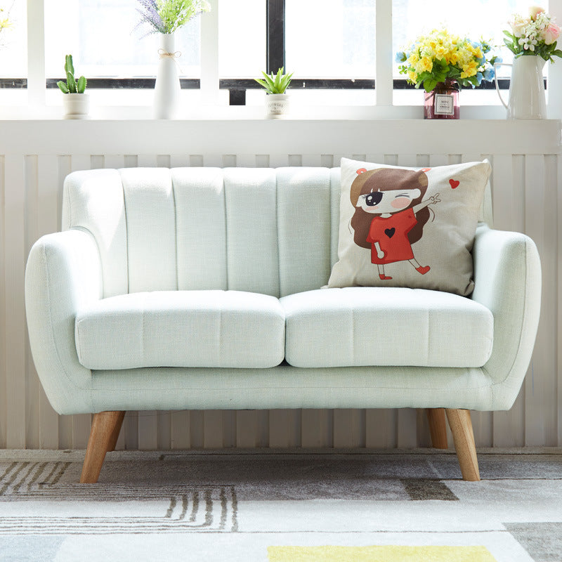 Polish Finish Biscuit Back Sofa Square Arm Sofa for Living Room and Home White Clearhalo 'furn' 'furn_sofas' 'Furniture' 'furniture_sofas' 'kitchen' 'kitchen_sofas' 'Living Room Furniture' 'Sofa' 'sofas' 4741038