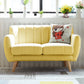 Polish Finish Biscuit Back Sofa Square Arm Sofa for Living Room and Home Yellow Clearhalo 'furn' 'furn_sofas' 'Furniture' 'furniture_sofas' 'kitchen' 'kitchen_sofas' 'Living Room Furniture' 'Sofa' 'sofas' 4741039