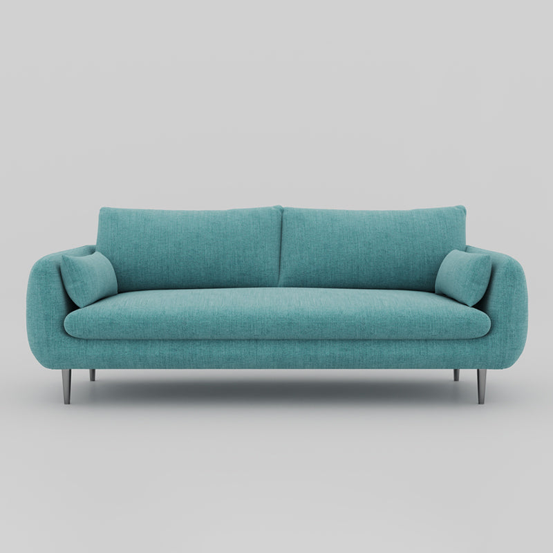 Contemporary Fabric Loose Back Sofa 31.5"High Pillow Top Arm Sofa for Apartment Water Blue Clearhalo 'furn' 'furn_sofas' 'Furniture' 'furniture_sofas' 'kitchen' 'kitchen_sofas' 'Living Room Furniture' 'Sofa' 'sofas' 4741051