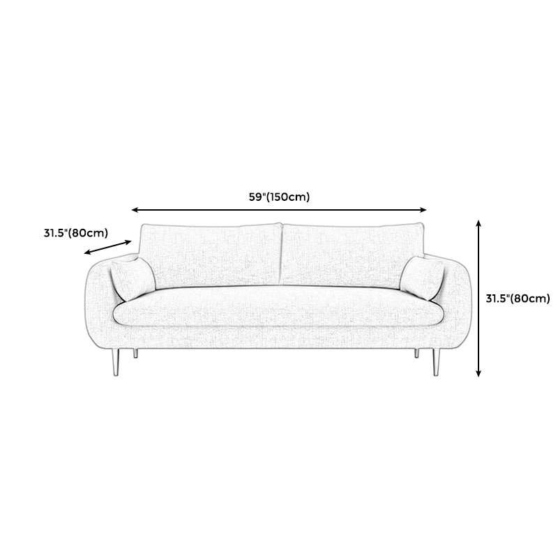 Contemporary Fabric Loose Back Sofa 31.5"High Pillow Top Arm Sofa for Apartment Clearhalo 'furn' 'furn_sofas' 'Furniture' 'furniture_sofas' 'kitchen' 'kitchen_sofas' 'Living Room Furniture' 'Sofa' 'sofas' 4741057