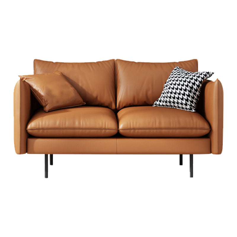 Modern Style Square Armrest Latex Cushions Fill The Grey/brown Sofa 59"L x 32"W x 34"H Brown Clearhalo 'furn' 'furn_sofas' 'Furniture' 'furniture_sofas' 'kitchen' 'kitchen_sofas' 'Living Room Furniture' 'Sofa' 'sofas' 4741081