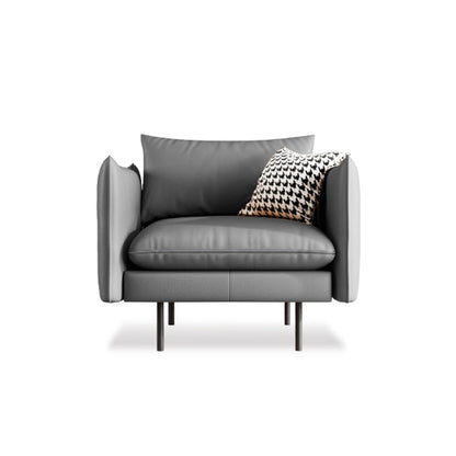 Modern Style Square Armrest Latex Cushions Fill The Grey/brown Sofa 33.5"L x 32"W x 34"H Grey Clearhalo 'furn' 'furn_sofas' 'Furniture' 'furniture_sofas' 'kitchen' 'kitchen_sofas' 'Living Room Furniture' 'Sofa' 'sofas' 4741087