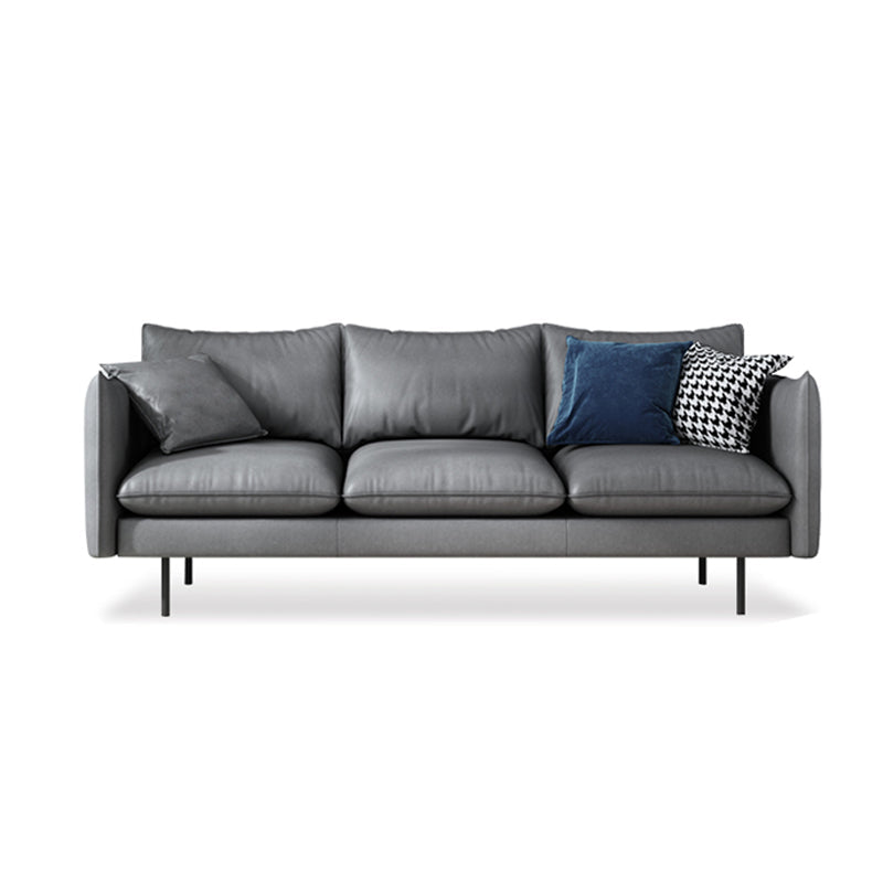 Modern Style Square Armrest Latex Cushions Fill The Grey/brown Sofa 71"L x 32"W x 34"H Grey Clearhalo 'furn' 'furn_sofas' 'Furniture' 'furniture_sofas' 'kitchen' 'kitchen_sofas' 'Living Room Furniture' 'Sofa' 'sofas' 4741088