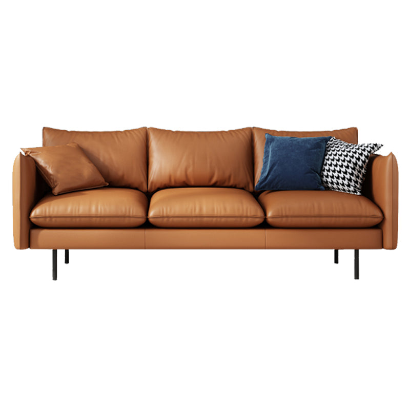 Modern Style Square Armrest Latex Cushions Fill The Grey/brown Sofa Clearhalo 'furn' 'furn_sofas' 'Furniture' 'furniture_sofas' 'kitchen' 'kitchen_sofas' 'Living Room Furniture' 'Sofa' 'sofas' 4741089