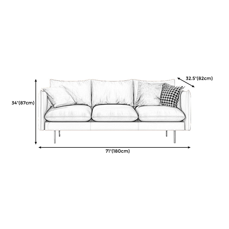 Modern Style Square Armrest Latex Cushions Fill The Grey/brown Sofa Clearhalo 'furn' 'furn_sofas' 'Furniture' 'furniture_sofas' 'kitchen' 'kitchen_sofas' 'Living Room Furniture' 'Sofa' 'sofas' 4741097