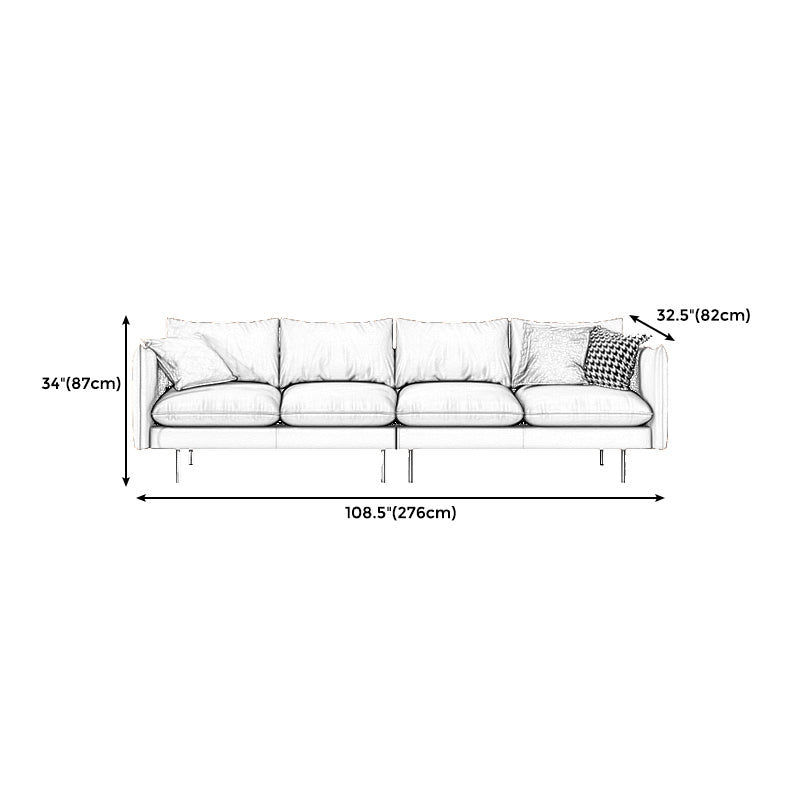Modern Style Square Armrest Latex Cushions Fill The Grey/brown Sofa Clearhalo 'furn' 'furn_sofas' 'Furniture' 'furniture_sofas' 'kitchen' 'kitchen_sofas' 'Living Room Furniture' 'Sofa' 'sofas' 4741099