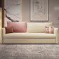 White and Pink Convertible Settee Loveseat Square Arm Standard Bed Settee Storage Included Latex Clearhalo 'furn' 'furn_sofas' 'Furniture' 'furniture_sofas' 'kitchen' 'kitchen_sofas' 'Living Room Furniture' 'Sofa' 'sofas' 4741101