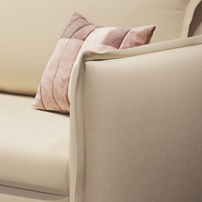 White and Pink Convertible Settee Loveseat Square Arm Standard Bed Settee Clearhalo 'furn' 'furn_sofas' 'Furniture' 'furniture_sofas' 'kitchen' 'kitchen_sofas' 'Living Room Furniture' 'Sofa' 'sofas' 4741107