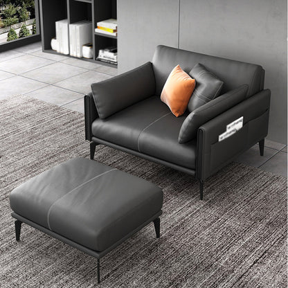 Living Room Contemporary Pillow Top Arm Standard Pillows Sofa Chaise 35.5"L x 33.5"W x 33.5"H Faux Leather Clearhalo 'furn' 'furn_sofas' 'Furniture' 'furniture_sofas' 'kitchen' 'kitchen_sofas' 'Living Room Furniture' 'Sofa' 'sofas' 4741117
