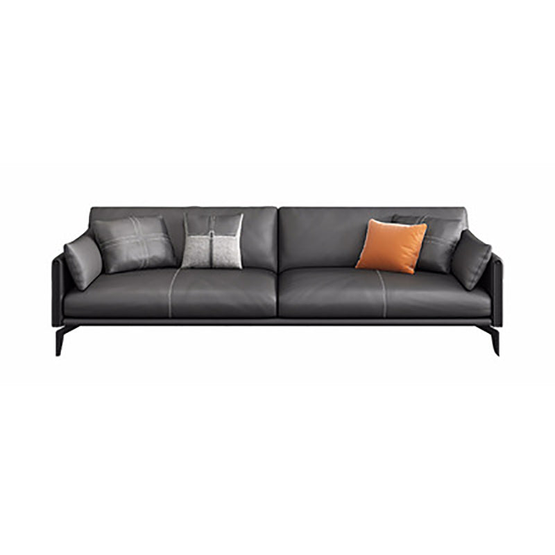 Living Room Contemporary Pillow Top Arm Standard Pillows Sofa Chaise Genuine Leather Clearhalo 'furn' 'furn_sofas' 'Furniture' 'furniture_sofas' 'kitchen' 'kitchen_sofas' 'Living Room Furniture' 'Sofa' 'sofas' 4741122