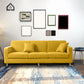 Polish Finish Sofa Square Arm Sofa for Bonus Room and Living Room Lemon Yellow Clearhalo 'furn' 'furn_sofas' 'Furniture' 'furniture_sofas' 'kitchen' 'kitchen_sofas' 'Living Room Furniture' 'Sofa' 'sofas' 4741138