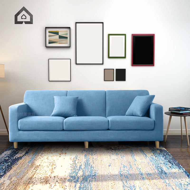 Polish Finish Sofa Square Arm Sofa for Bonus Room and Living Room Dark Blue Clearhalo 'furn' 'furn_sofas' 'Furniture' 'furniture_sofas' 'kitchen' 'kitchen_sofas' 'Living Room Furniture' 'Sofa' 'sofas' 4741141