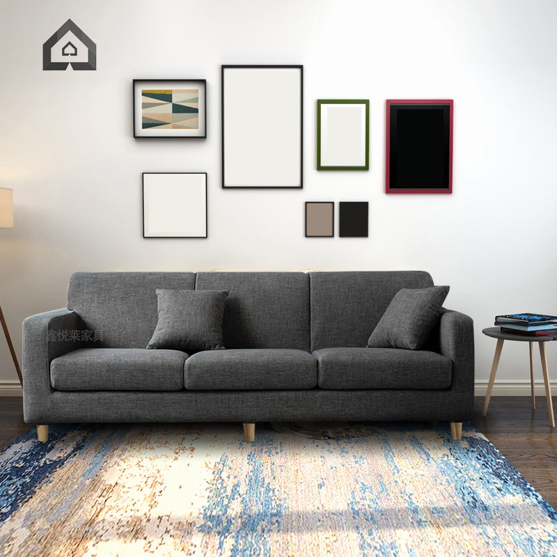 Polish Finish Sofa Square Arm Sofa for Bonus Room and Living Room Dark Gray Clearhalo 'furn' 'furn_sofas' 'Furniture' 'furniture_sofas' 'kitchen' 'kitchen_sofas' 'Living Room Furniture' 'Sofa' 'sofas' 4741146