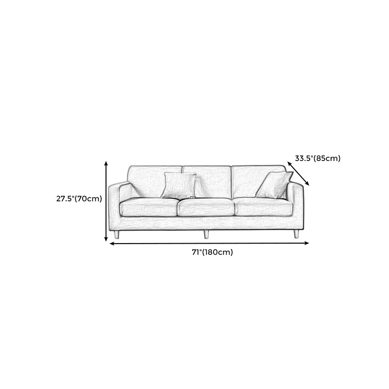 Polish Finish Sofa Square Arm Sofa for Bonus Room and Living Room Clearhalo 'furn' 'furn_sofas' 'Furniture' 'furniture_sofas' 'kitchen' 'kitchen_sofas' 'Living Room Furniture' 'Sofa' 'sofas' 4741147