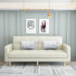 Convertible Biscuit Back Sofa Bed 32.28"High Square Arm Sofa for Apartment Off-White Faux Leather Clearhalo 'furn' 'furn_sofas' 'Furniture' 'furniture_sofas' 'kitchen' 'kitchen_sofas' 'Living Room Furniture' 'Sofa' 'sofas' 4741194
