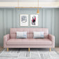 Convertible Biscuit Back Sofa Bed 32.28"High Square Arm Sofa for Apartment Pink Faux Leather Clearhalo 'furn' 'furn_sofas' 'Furniture' 'furniture_sofas' 'kitchen' 'kitchen_sofas' 'Living Room Furniture' 'Sofa' 'sofas' 4741199