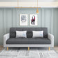Convertible Biscuit Back Sofa Bed 32.28"High Square Arm Sofa for Apartment Dark Gray-White Cotton Blend Clearhalo 'furn' 'furn_sofas' 'Furniture' 'furniture_sofas' 'kitchen' 'kitchen_sofas' 'Living Room Furniture' 'Sofa' 'sofas' 4741208
