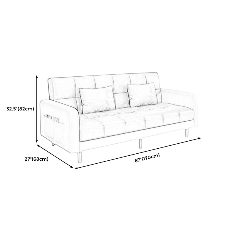Convertible Biscuit Back Sofa Bed 32.28"High Square Arm Sofa for Apartment Clearhalo 'furn' 'furn_sofas' 'Furniture' 'furniture_sofas' 'kitchen' 'kitchen_sofas' 'Living Room Furniture' 'Sofa' 'sofas' 4741210