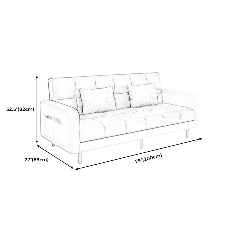 Convertible Biscuit Back Sofa Bed 32.28"High Square Arm Sofa for Apartment Clearhalo 'furn' 'furn_sofas' 'Furniture' 'furniture_sofas' 'kitchen' 'kitchen_sofas' 'Living Room Furniture' 'Sofa' 'sofas' 4741211