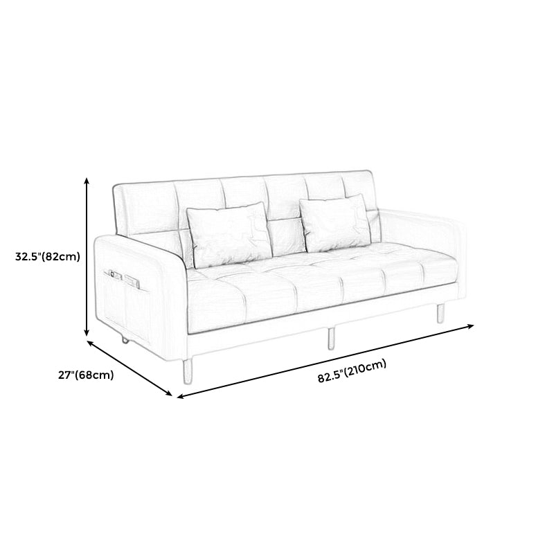 Convertible Biscuit Back Sofa Bed 32.28"High Square Arm Sofa for Apartment Clearhalo 'furn' 'furn_sofas' 'Furniture' 'furniture_sofas' 'kitchen' 'kitchen_sofas' 'Living Room Furniture' 'Sofa' 'sofas' 4741212