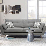 Modern 4 Wood Legs Sofa Tufted Fabric Standard Flared Arm Sofa Clearhalo 'furn' 'furn_sofas' 'Furniture' 'furniture_sofas' 'kitchen' 'kitchen_sofas' 'Living Room Furniture' 'Sofa' 'sofas' 4741213