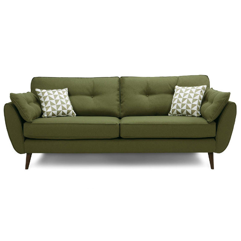 Modern 4 Wood Legs Sofa Tufted Fabric Standard Flared Arm Sofa Turquoise Clearhalo 'furn' 'furn_sofas' 'Furniture' 'furniture_sofas' 'kitchen' 'kitchen_sofas' 'Living Room Furniture' 'Sofa' 'sofas' 4741216