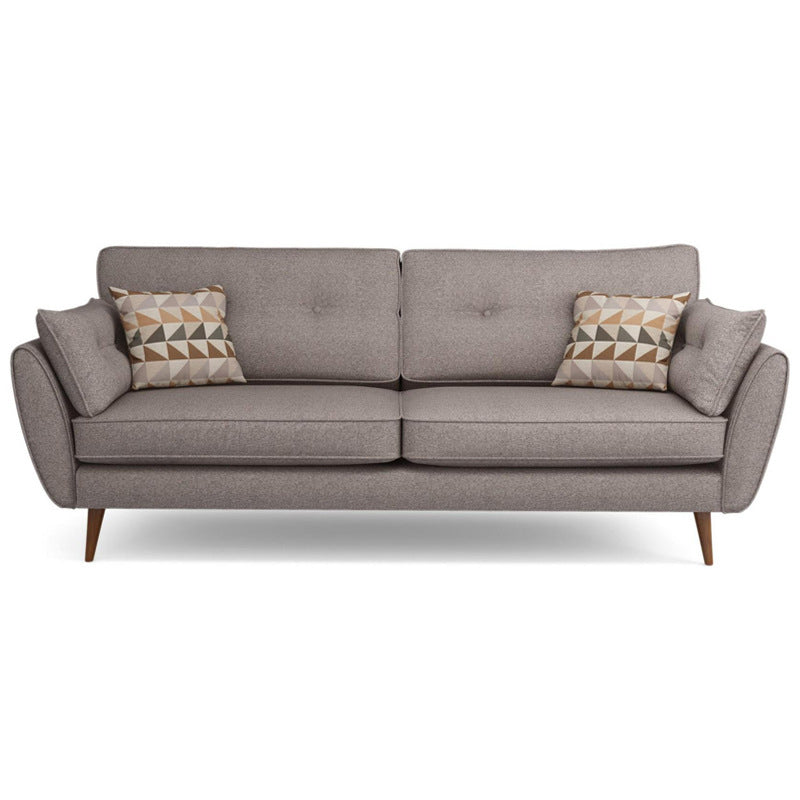 Modern 4 Wood Legs Sofa Tufted Fabric Standard Flared Arm Sofa Brown Clearhalo 'furn' 'furn_sofas' 'Furniture' 'furniture_sofas' 'kitchen' 'kitchen_sofas' 'Living Room Furniture' 'Sofa' 'sofas' 4741220