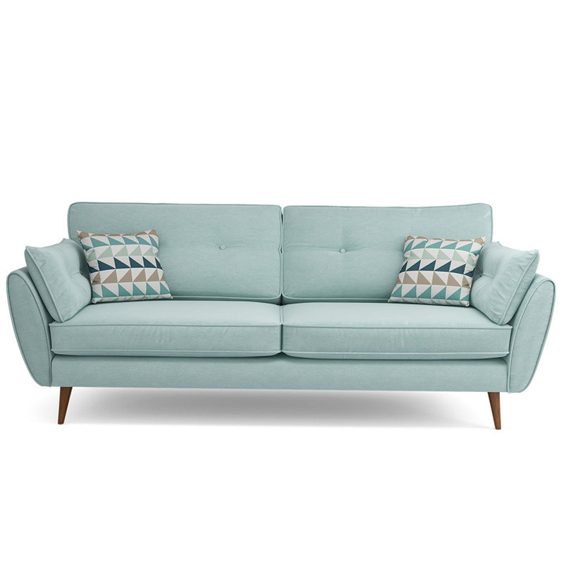 Modern 4 Wood Legs Sofa Tufted Fabric Standard Flared Arm Sofa Clearhalo 'furn' 'furn_sofas' 'Furniture' 'furniture_sofas' 'kitchen' 'kitchen_sofas' 'Living Room Furniture' 'Sofa' 'sofas' 4741221