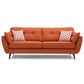 Modern 4 Wood Legs Sofa Tufted Fabric Standard Flared Arm Sofa Orange Red Clearhalo 'furn' 'furn_sofas' 'Furniture' 'furniture_sofas' 'kitchen' 'kitchen_sofas' 'Living Room Furniture' 'Sofa' 'sofas' 4741223