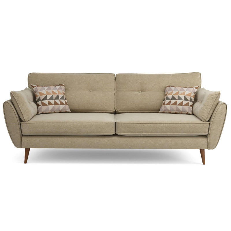 Modern 4 Wood Legs Sofa Tufted Fabric Standard Flared Arm Sofa Champagne Clearhalo 'furn' 'furn_sofas' 'Furniture' 'furniture_sofas' 'kitchen' 'kitchen_sofas' 'Living Room Furniture' 'Sofa' 'sofas' 4741225