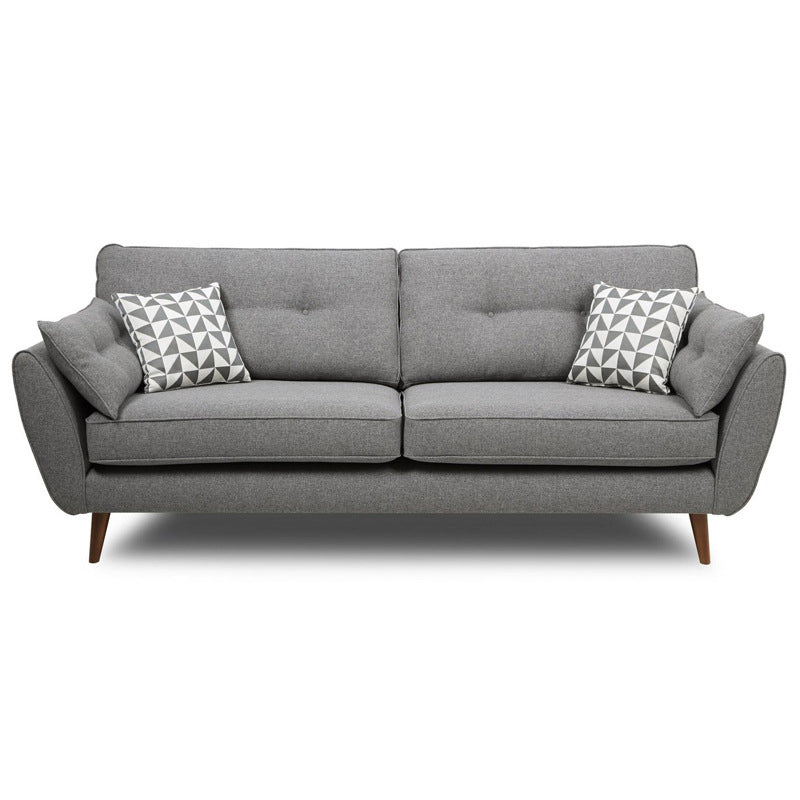 Modern 4 Wood Legs Sofa Tufted Fabric Standard Flared Arm Sofa Silver Gray Clearhalo 'furn' 'furn_sofas' 'Furniture' 'furniture_sofas' 'kitchen' 'kitchen_sofas' 'Living Room Furniture' 'Sofa' 'sofas' 4741227