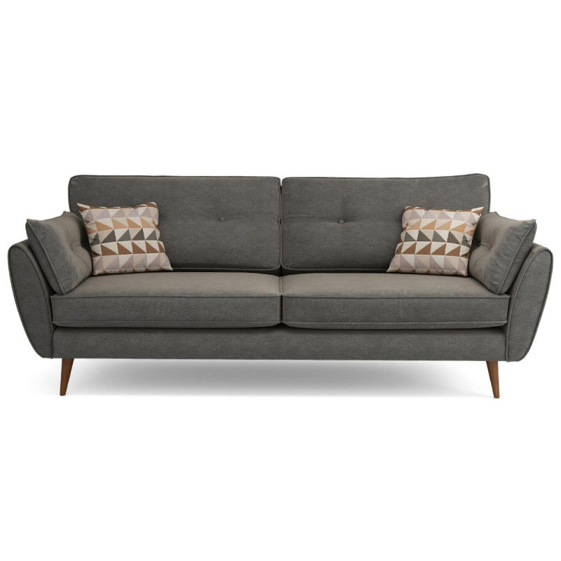 Modern 4 Wood Legs Sofa Tufted Fabric Standard Flared Arm Sofa Dark Gray Clearhalo 'furn' 'furn_sofas' 'Furniture' 'furniture_sofas' 'kitchen' 'kitchen_sofas' 'Living Room Furniture' 'Sofa' 'sofas' 4741228