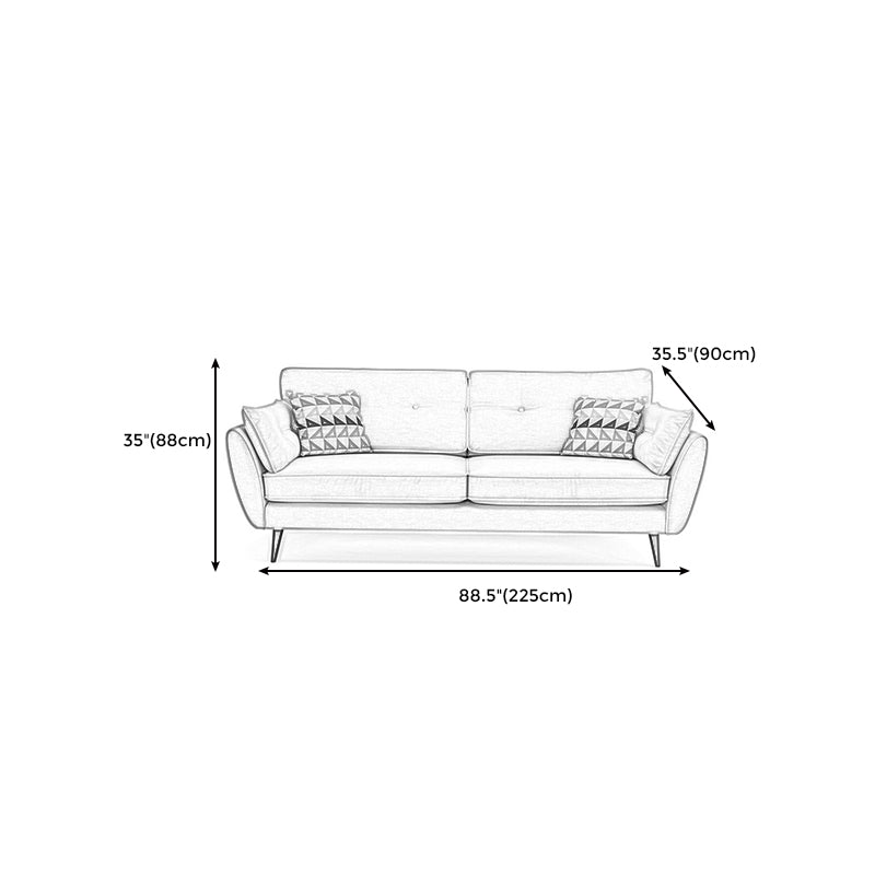 Modern 4 Wood Legs Sofa Tufted Fabric Standard Flared Arm Sofa Clearhalo 'furn' 'furn_sofas' 'Furniture' 'furniture_sofas' 'kitchen' 'kitchen_sofas' 'Living Room Furniture' 'Sofa' 'sofas' 4741234