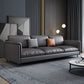 Rectangular Sofa with Pillow Back and Sponge Seat Filled with Imitation Leather Cushions Grey Clearhalo 'furn' 'furn_sofas' 'Furniture' 'furniture_sofas' 'kitchen' 'kitchen_sofas' 'Living Room Furniture' 'Sofa' 'sofas' 4741240