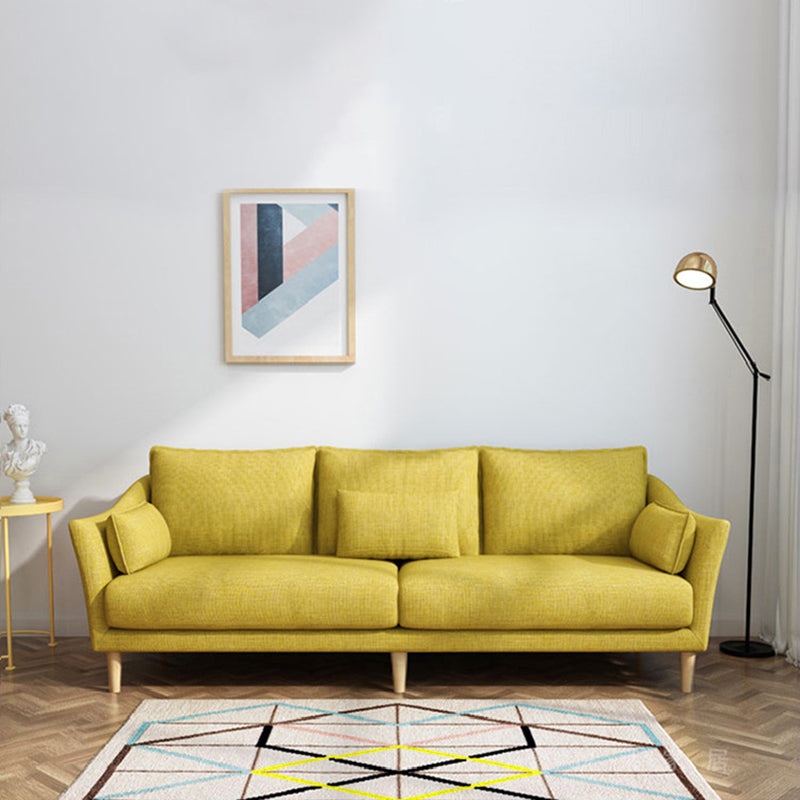 Pure Color Sofa Charles Of London Sofa for Room and Dining Room Yellow Clearhalo 'furn' 'furn_sofas' 'Furniture' 'furniture_sofas' 'kitchen' 'kitchen_sofas' 'Living Room Furniture' 'Sofa' 'sofas' 4741246
