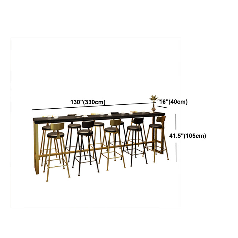 Solid Wood Bar Counter Traditional Luxury Rectangle Bar Counter with Trestle Base Clearhalo 'Bar Furniture' 'Bar Tables' 'bar_tables' 'Furniture' 'furniture_bar_tables' 'Kitchen & Dining Furniture' 4743918
