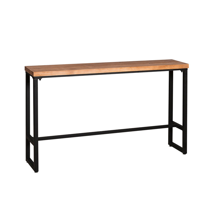 Pine Wood Top Bar Dining Table Industrial Rectangle Bar Dining Table with Trestle Base Without Chairs Clearhalo 'Bar Furniture' 'Bar Tables' 'bar_tables' 'furn' 'furn_bar_tables' 'Furniture' 'furniture_bar_tables' 'Kitchen & Dining Furniture' 4743923