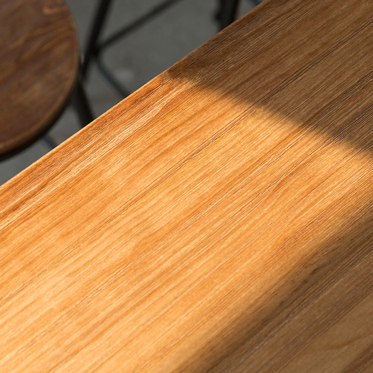 Pine Wood Top Bar Dining Table Industrial Rectangle Bar Dining Table with Trestle Base Clearhalo 'Bar Furniture' 'Bar Tables' 'bar_tables' 'furn' 'furn_bar_tables' 'Furniture' 'furniture_bar_tables' 'Kitchen & Dining Furniture' 4743925