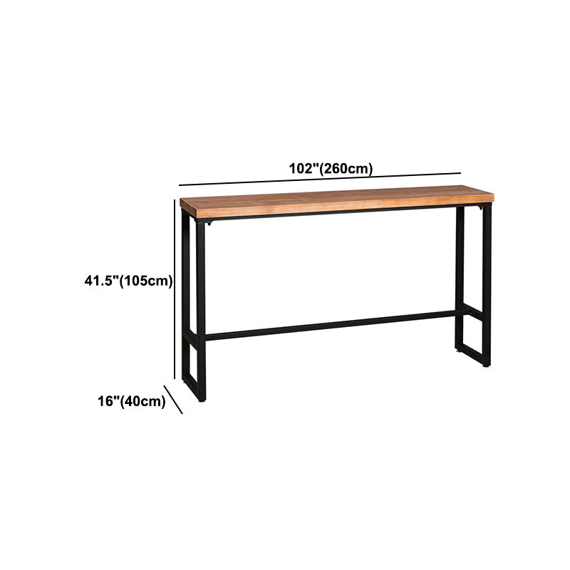Pine Wood Top Bar Dining Table Industrial Rectangle Bar Dining Table with Trestle Base Clearhalo 'Bar Furniture' 'Bar Tables' 'bar_tables' 'furn' 'furn_bar_tables' 'Furniture' 'furniture_bar_tables' 'Kitchen & Dining Furniture' 4743934