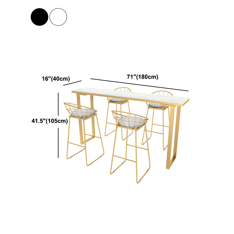 Stone Top Bar Counter Rectangle Contemporary Bar Counter with Sled Base Clearhalo 'Bar Furniture' 'Bar Tables' 'bar_tables' 'furn' 'furn_bar_tables' 'Furniture' 'furniture_bar_tables' 'Kitchen & Dining Furniture' 4743967