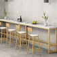 Contemporary Stone Top Bar Counter Rectangle Bar Counter with Trestle Base Clearhalo 'Bar Furniture' 'Bar Tables' 'bar_tables' 'furn' 'furn_bar_tables' 'Furniture' 'furniture_bar_tables' 'Kitchen & Dining Furniture' 4743979